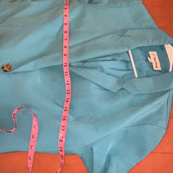 The Drop Womens Turquoise Blazer With Single Button Closure Size M - Picture 7 of 8